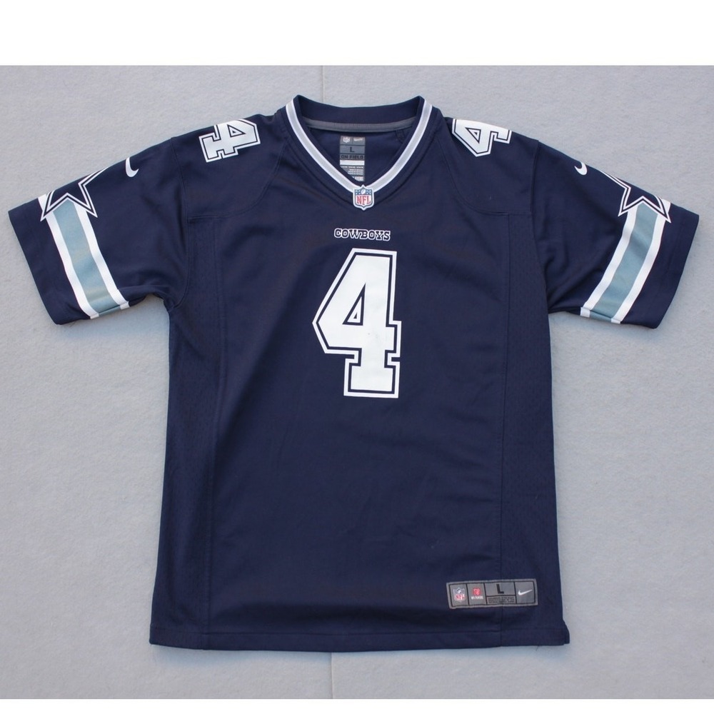 Cowboys Jersey Kids L 14/16‎ Dak Prescott #4 On Field NFL Players Football